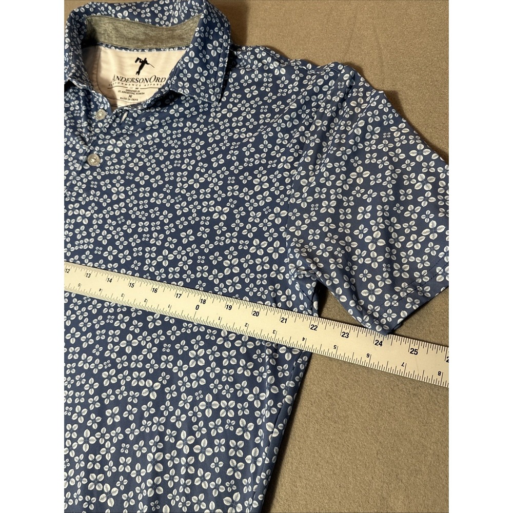Anderson Ord Men's Golf Shirt Medium Preppy Casual Hawaiian Floral Short Sleeve - Picture 2 of 6
